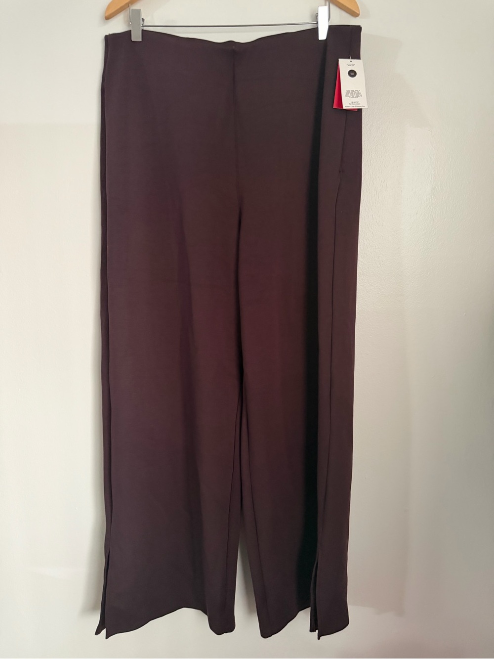 Spanx Set Two Piece Truffle Brown Air Essential Smooth Lisse Wide Leg Boxy Tee - Picture 3 of 9